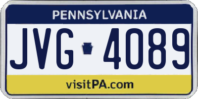 PA license plate JVG4089