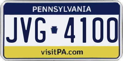 PA license plate JVG4100