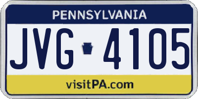 PA license plate JVG4105