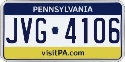 PA license plate JVG4106