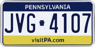 PA license plate JVG4107