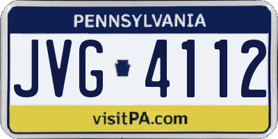 PA license plate JVG4112