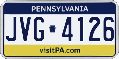 PA license plate JVG4126
