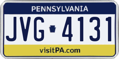 PA license plate JVG4131