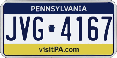 PA license plate JVG4167