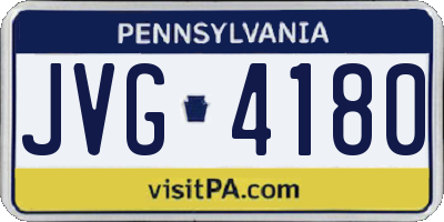 PA license plate JVG4180