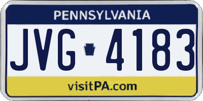 PA license plate JVG4183