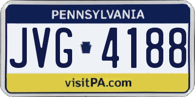 PA license plate JVG4188