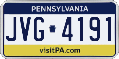 PA license plate JVG4191