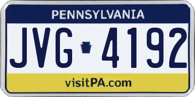 PA license plate JVG4192
