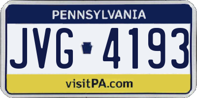 PA license plate JVG4193