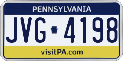 PA license plate JVG4198