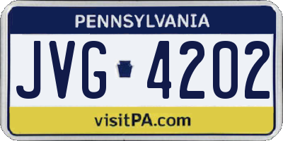 PA license plate JVG4202