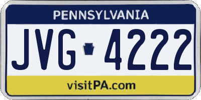PA license plate JVG4222