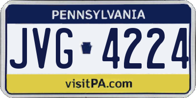 PA license plate JVG4224