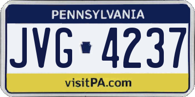 PA license plate JVG4237