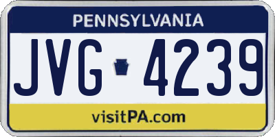 PA license plate JVG4239