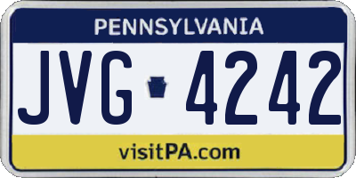 PA license plate JVG4242