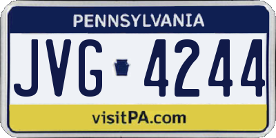 PA license plate JVG4244