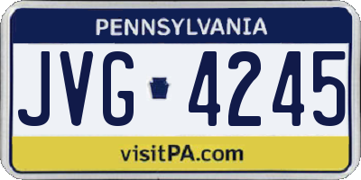 PA license plate JVG4245