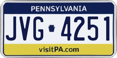 PA license plate JVG4251