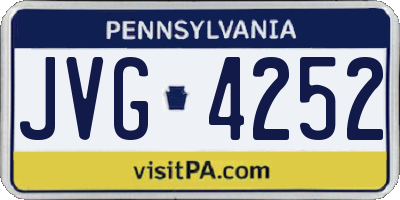 PA license plate JVG4252