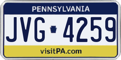 PA license plate JVG4259