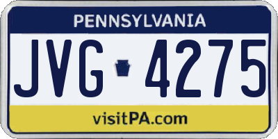 PA license plate JVG4275