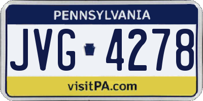 PA license plate JVG4278