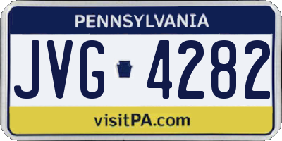 PA license plate JVG4282