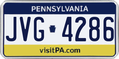 PA license plate JVG4286