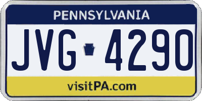 PA license plate JVG4290