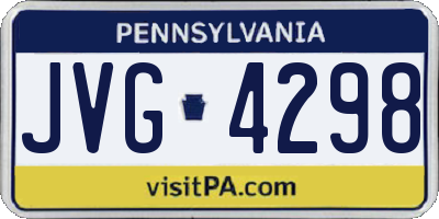 PA license plate JVG4298