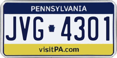 PA license plate JVG4301