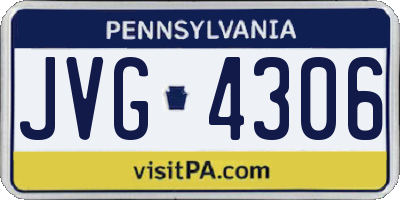 PA license plate JVG4306