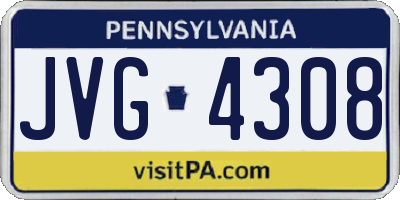PA license plate JVG4308