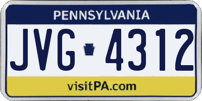 PA license plate JVG4312