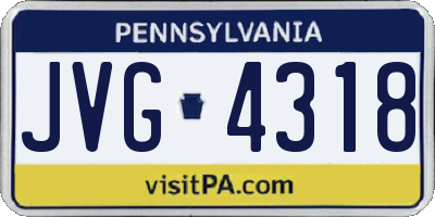 PA license plate JVG4318