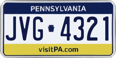 PA license plate JVG4321