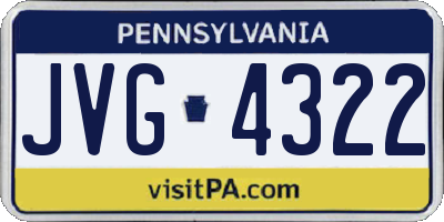 PA license plate JVG4322