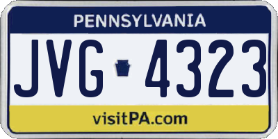 PA license plate JVG4323