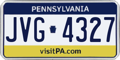 PA license plate JVG4327
