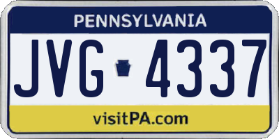 PA license plate JVG4337