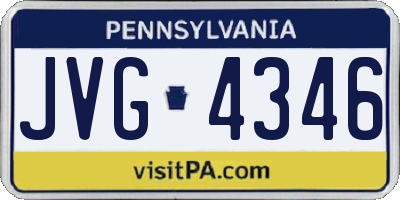 PA license plate JVG4346