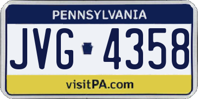 PA license plate JVG4358