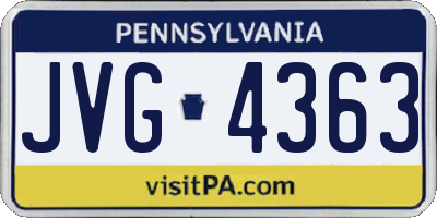 PA license plate JVG4363