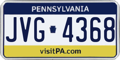 PA license plate JVG4368