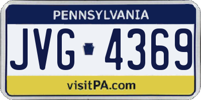 PA license plate JVG4369