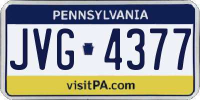 PA license plate JVG4377