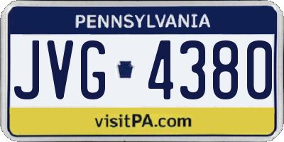 PA license plate JVG4380